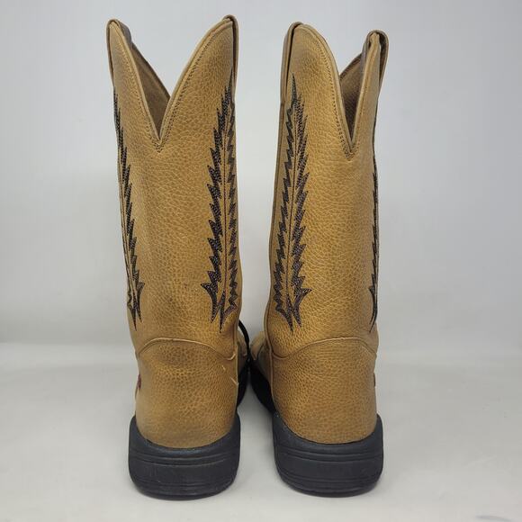 VTG Tony Lama Boots 10.5 Teny Tan Leather Western Rodeo Sneakers Tall T4854 RARE - Picture 5 of 15